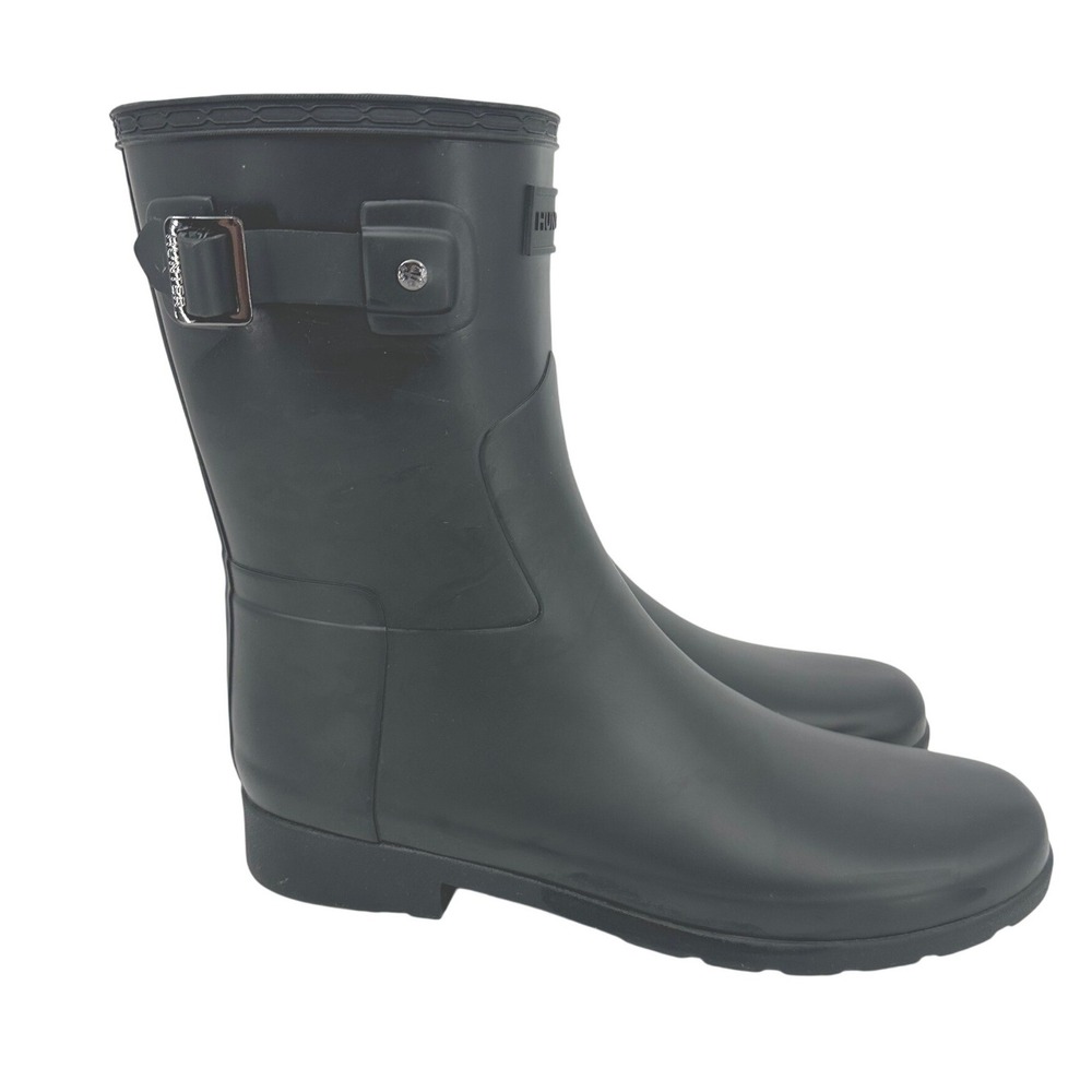 Hunter Womens 10 Boots Refined Slim Fit Short Wellington Mid-calf Wellies Rubber